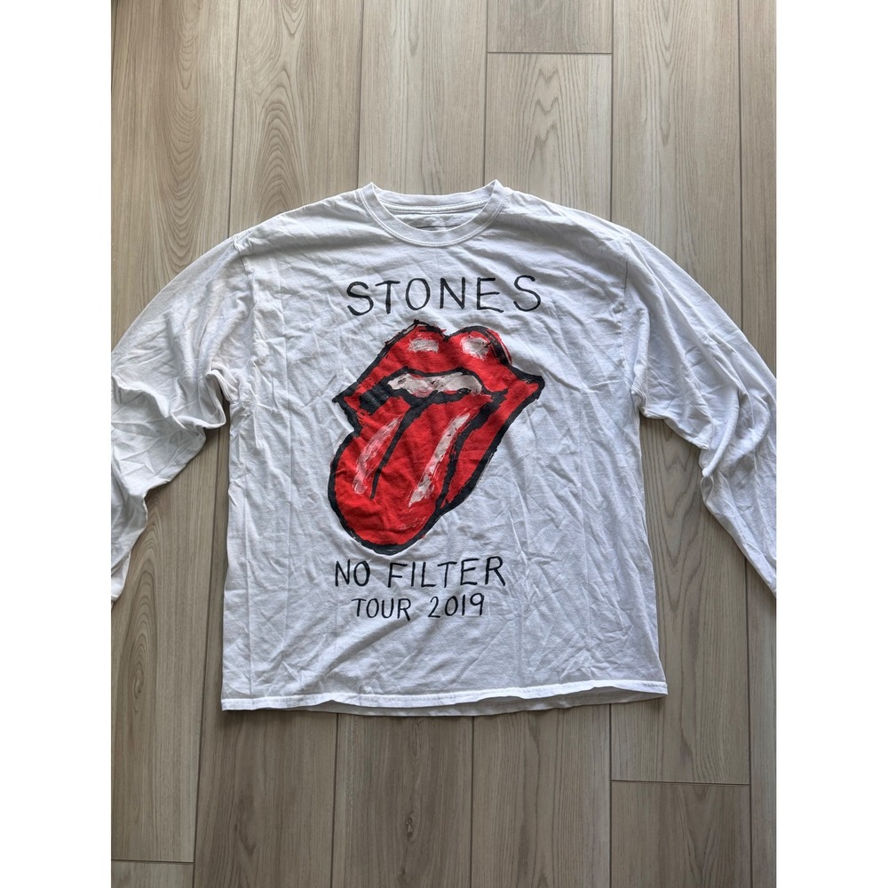 Rolling Stones Graphic T-Shirt Mens XL White American Flag Tongue Logo